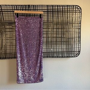 ROTATE Tasha Purple Sequin Pencil Skirt